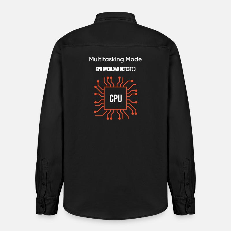 Multitasking Mode – CPU Overload Detected - Chemise unisexe coupe décontractée bio Stanley/Stella - noir délavé