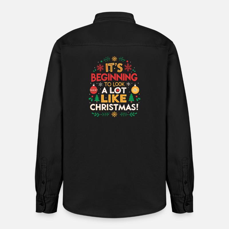 Ça commence à ressembler à Noël - Chemise unisexe coupe décontractée bio Stanley/Stella - noir délavé