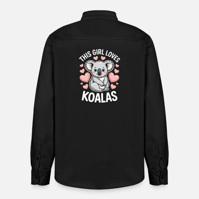 Koala Spruch Mädchen Lustiges Koala Geschenk - Relaxed Fit Unisex Organic Hemd von Stanley/Stella - washed Black