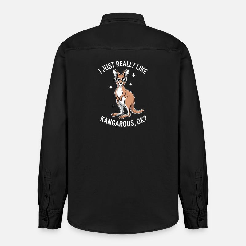Kangaroo Spruch Kangaroo Lustige Kangaroo Geschenk - Relaxed Fit Unisex Organic Hemd von Stanley/Stella - washed Black