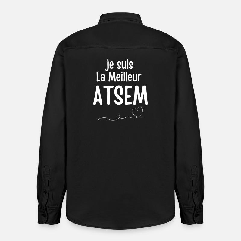 Ich bin der beste ATSEM - Relaxed Fit Unisex Organic Hemd von Stanley/Stella - washed Black