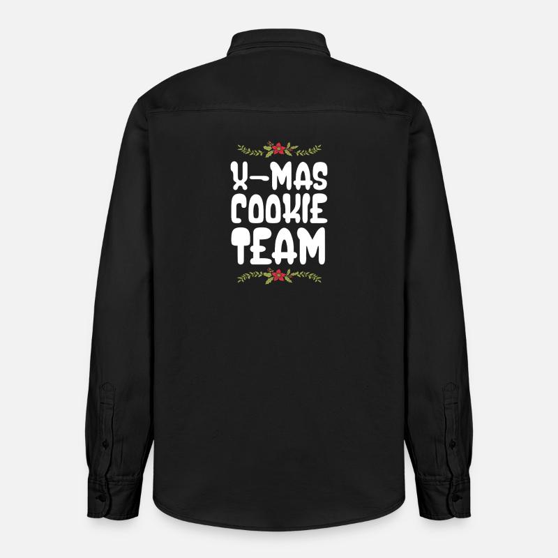 L’équipe des biscuits de Noël - Chemise unisexe coupe décontractée bio Stanley/Stella - noir délavé