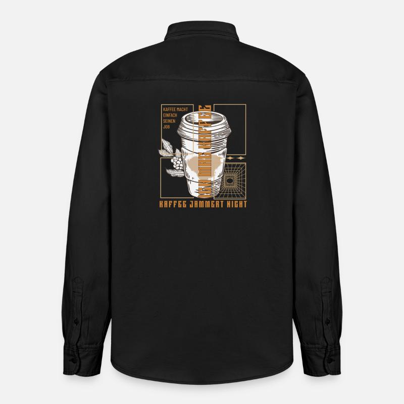 Kaffee Macht Einfach Seinen Job Retro - Relaxed Fit Unisex Organic Hemd von Stanley/Stella - washed Black