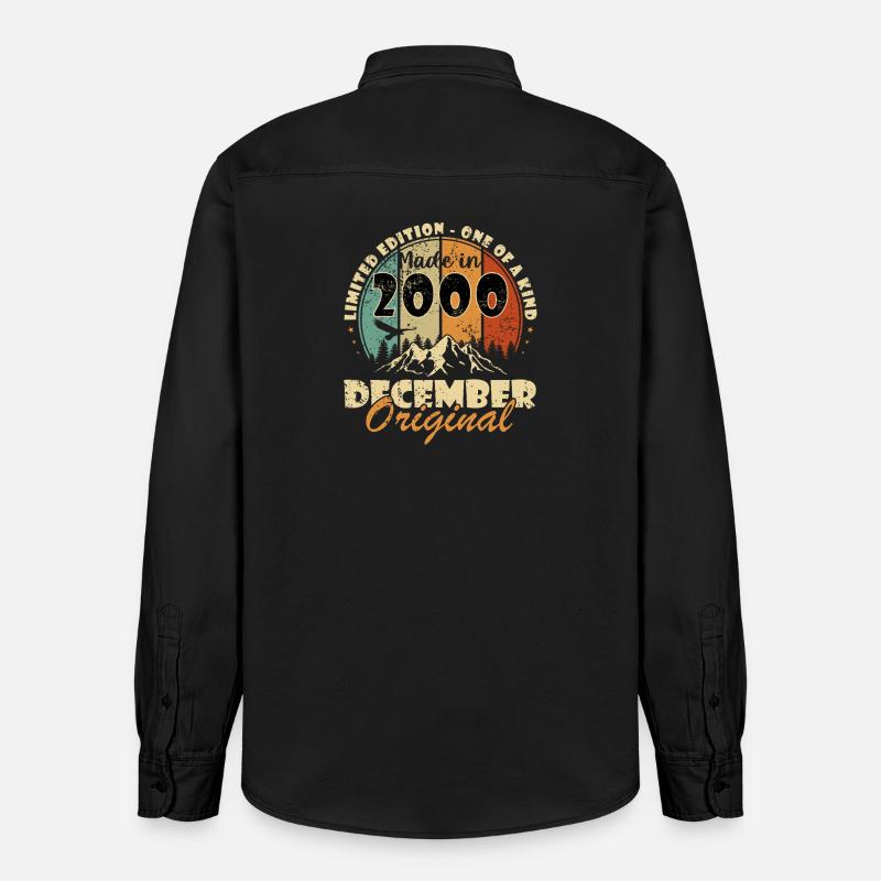 Dezember 2000 Jubiläum 2000 Dezember - Relaxed Fit Unisex Organic Hemd von Stanley/Stella - washed Black