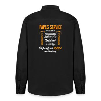 Les réparations de service de papa 24h/24 / Humour drôle - Chemise unisexe coupe décontractée bio Stanley/Stella - noir délavé - Dos - AI Model Male 178 light (178cm)