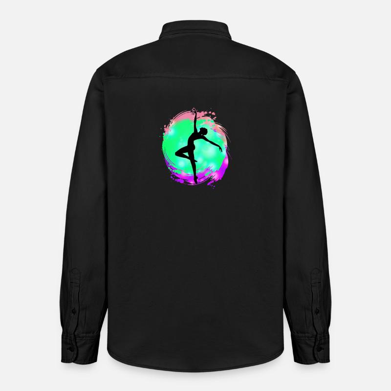 Silhouette de danseuse néon éclaboussure - Chemise unisexe coupe décontractée bio Stanley/Stella - noir délavé