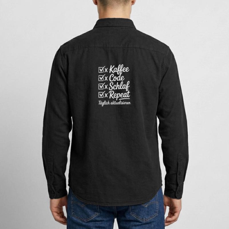 Code du café Sommeil Répéter la routine quotidienne Chemise unisexe coupe décontractée bio Stanley/Stella