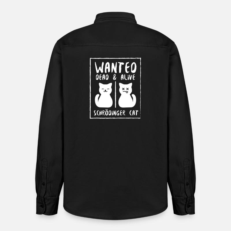 Le chat de Schrödinger - Chemise unisexe coupe décontractée bio Stanley/Stella - noir délavé