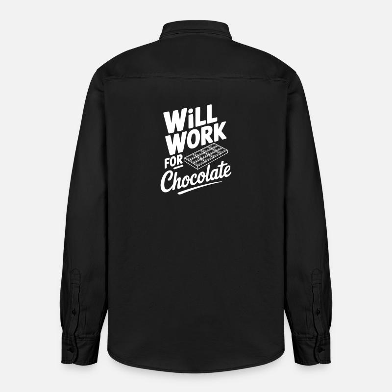 Ça marchera pour le chocolat - Chemise unisexe coupe décontractée bio Stanley/Stella - noir délavé