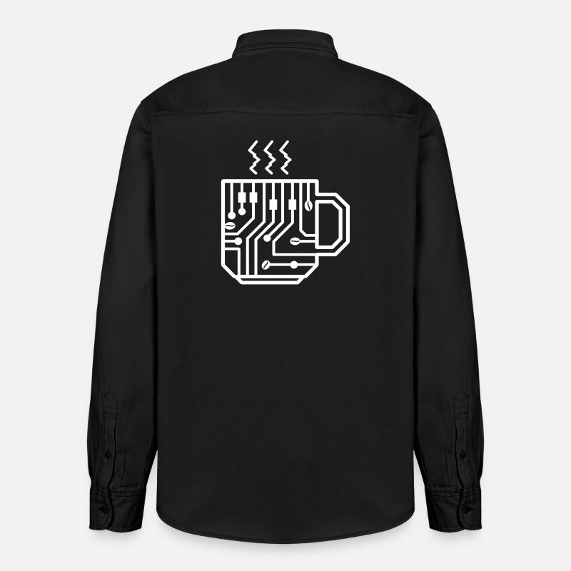 Circuit Mug Glyph Tech Brew - Chemise unisexe coupe décontractée bio Stanley/Stella - noir délavé