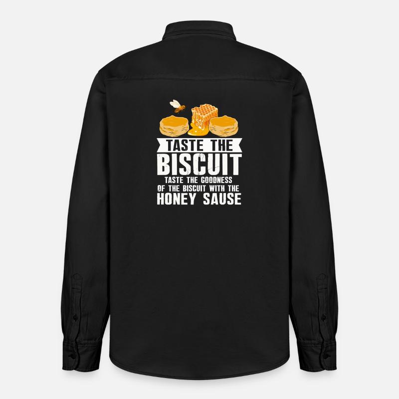 Goûte le filet biscuit miel - Chemise unisexe coupe décontractée bio Stanley/Stella - noir délavé