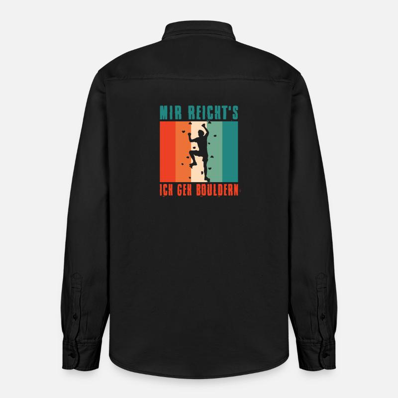 Bouldern Geschenke Klettern Kletterer Boulderer - Relaxed Fit Unisex Organic Hemd von Stanley/Stella - washed Black