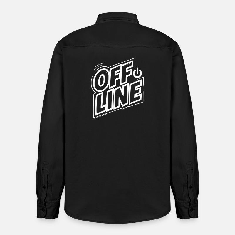 Offline Modus Retro - Relaxed Fit Unisex Organic Hemd von Stanley/Stella - washed Black