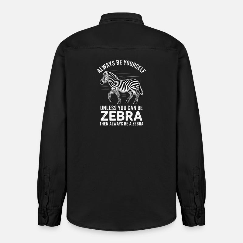 Zebra Spruch Lustiges Zebra Geschenk - Relaxed Fit Unisex Organic Hemd von Stanley/Stella - washed Black
