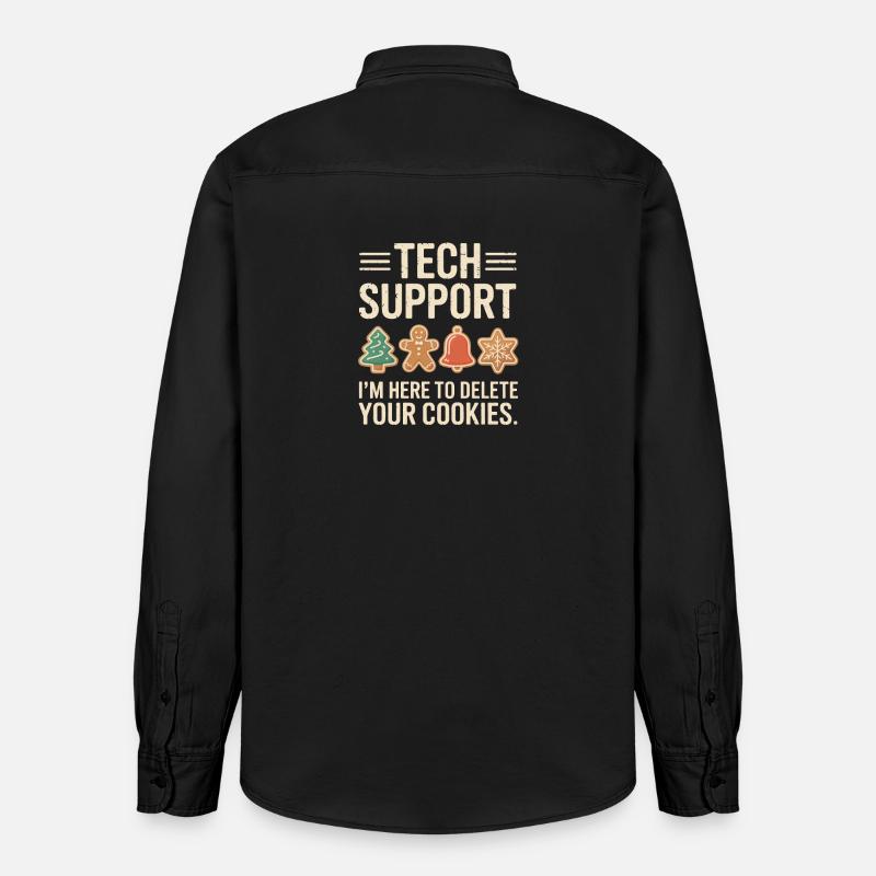 Technische Support-Cookies: Yuletide debuggen - Relaxed Fit Unisex Organic Hemd von Stanley/Stella - washed Black