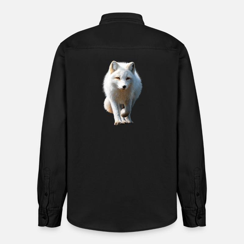 Polarfuchs Schneefuchs Eisfuchs Süßer Weißer Fuchs - Relaxed Fit Unisex Organic Hemd von Stanley/Stella - washed Black