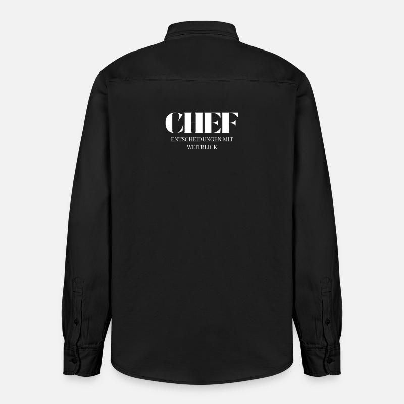 Chef Spruch Entscheidungen mit Weitblick - Relaxed Fit Unisex Organic Hemd von Stanley/Stella - washed Black