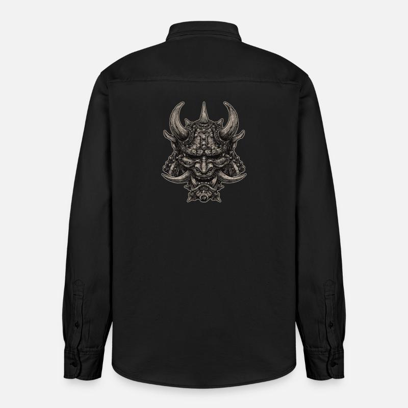 Casque de Samouraï Démoniaque, Masque Oni - Chemise unisexe coupe décontractée bio Stanley/Stella - noir délavé