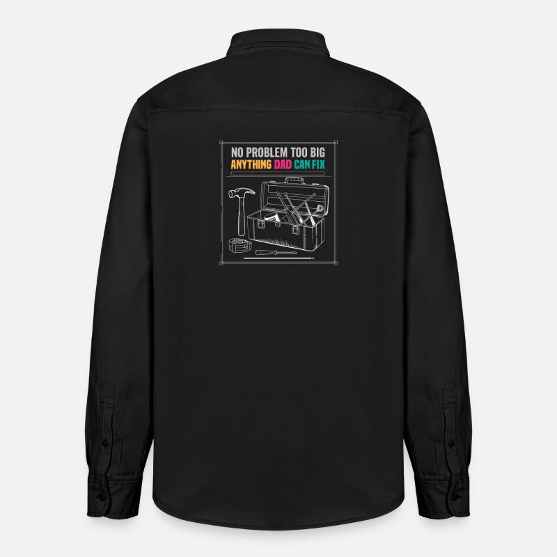 Dad Fix It Toolbox Graphic - Relaxed Fit Unisex Organic Shirt by Stanley/Stella - washed black