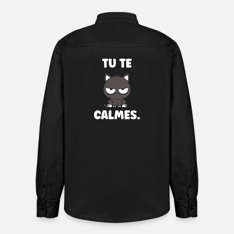 Grumpy Kitten: Beruhig dich - Relaxed Fit Unisex Organic Hemd von Stanley/Stella - washed Black