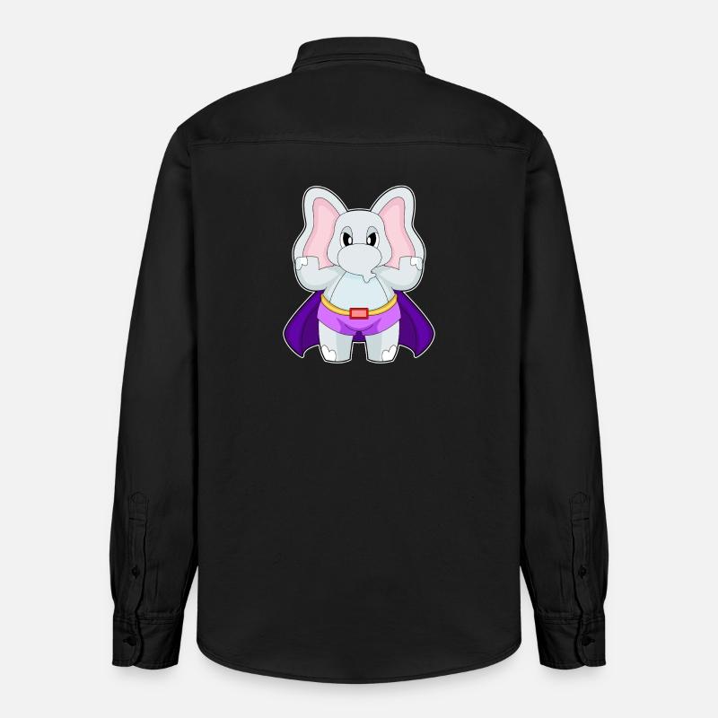 Cape de super-héros éléphant - Chemise unisexe coupe décontractée bio Stanley/Stella - noir délavé