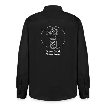 Organic horticulture, sustainable agriculture - Relaxed Fit Unisex Organic Shirt by Stanley/Stella - washed black - Back - AI Model Male 178 light (178cm)