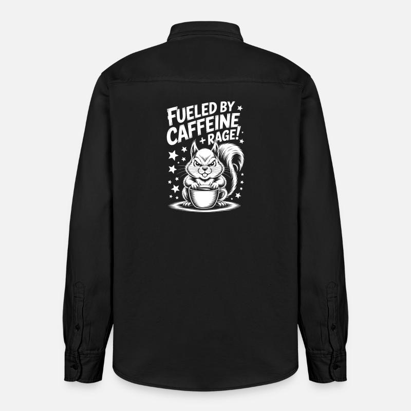 Kaffee Sprüche Koffein Lustiges Kaffee Geschenk - Relaxed Fit Unisex Organic Hemd von Stanley/Stella - washed Black