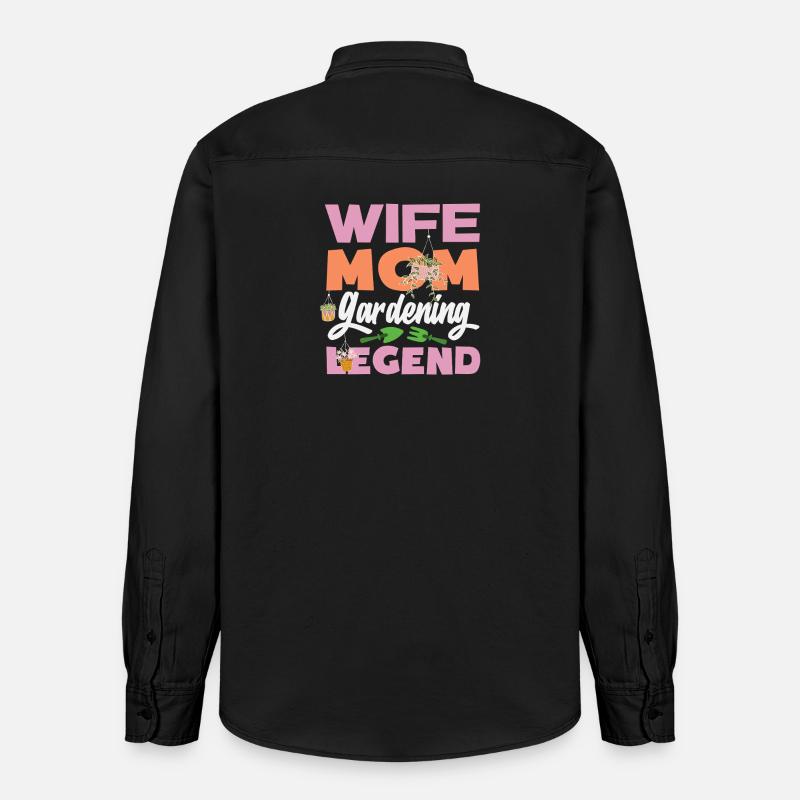 Ehefrau Mutter Gartenarbeit Legende - Relaxed Fit Unisex Organic Hemd von Stanley/Stella - washed Black