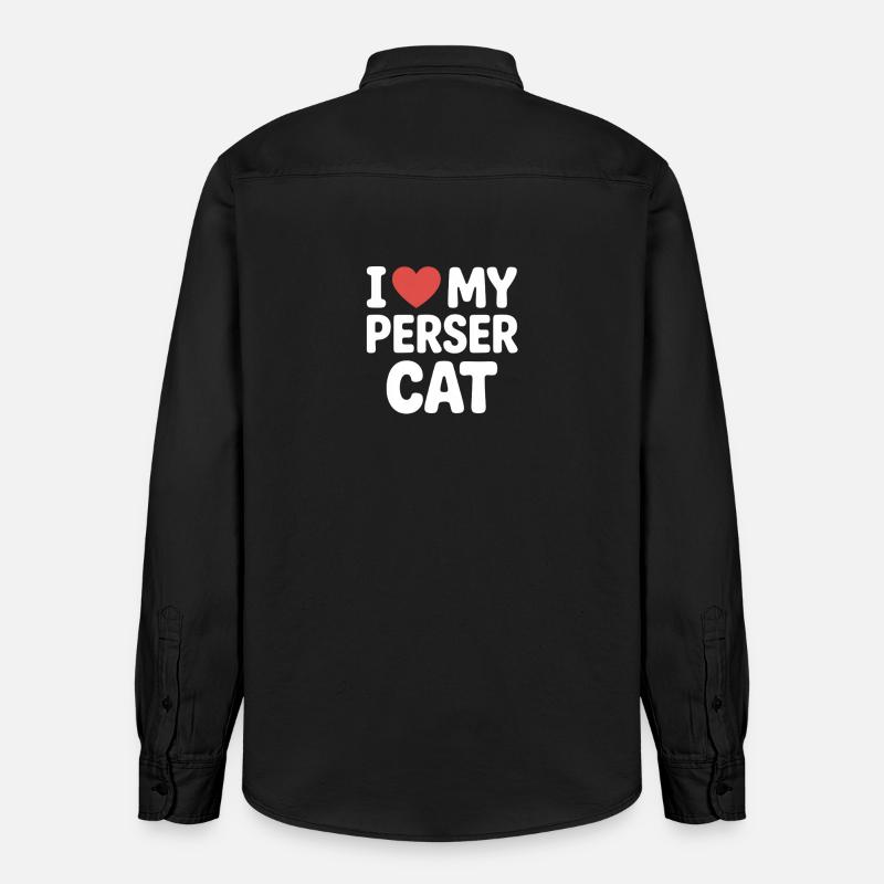 J’adore mon chat persan - Chemise unisexe coupe décontractée bio Stanley/Stella - noir délavé