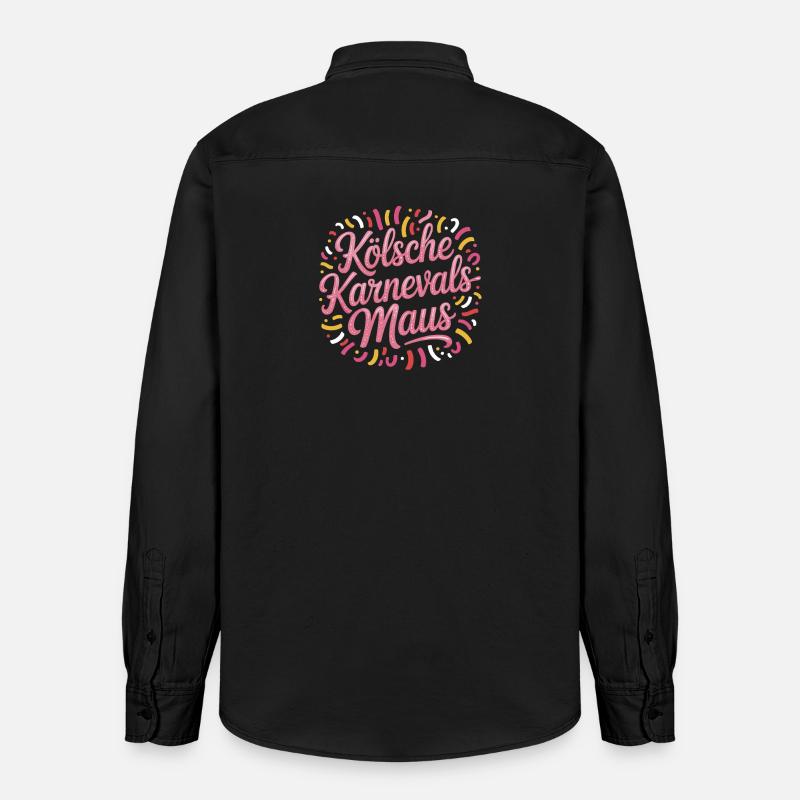 Kölsche Karnevalsmaus Karneval Köln Kölner Maus - Relaxed Fit Unisex Organic Hemd von Stanley/Stella - washed Black
