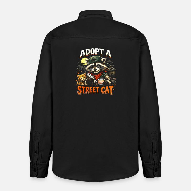 Adoptez un chat errant - Chemise unisexe coupe décontractée bio Stanley/Stella - noir délavé