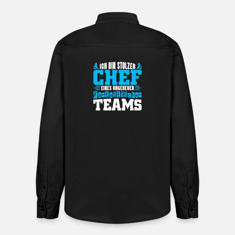 Stolzer Chef Chef Mann Abteilungsleiter Teamchef - Relaxed Fit Unisex Organic Hemd von Stanley/Stella - washed Black