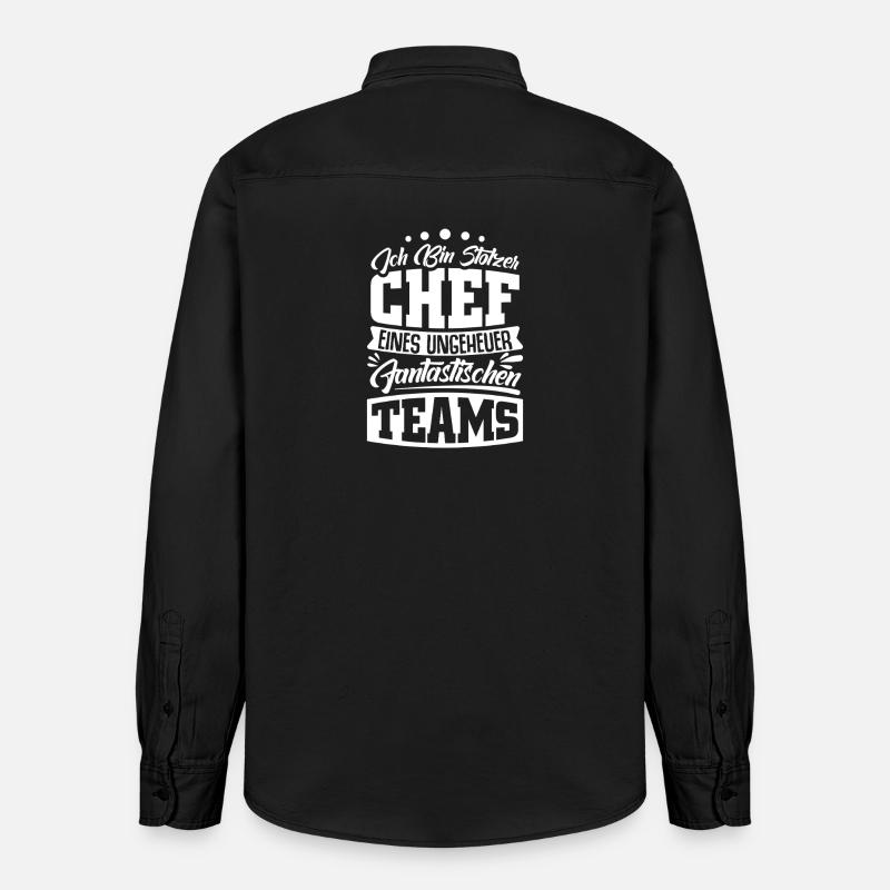 Stolzer Chef Chef Mann Abteilungsleiter Teamchef - Relaxed Fit Unisex Organic Hemd von Stanley/Stella - washed Black