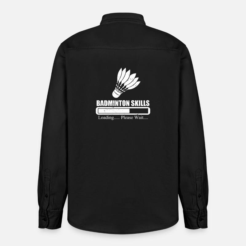 Badminton Skills Loading Please Wait - Relaxed Fit Unisex Organic Hemd von Stanley/Stella - washed Black