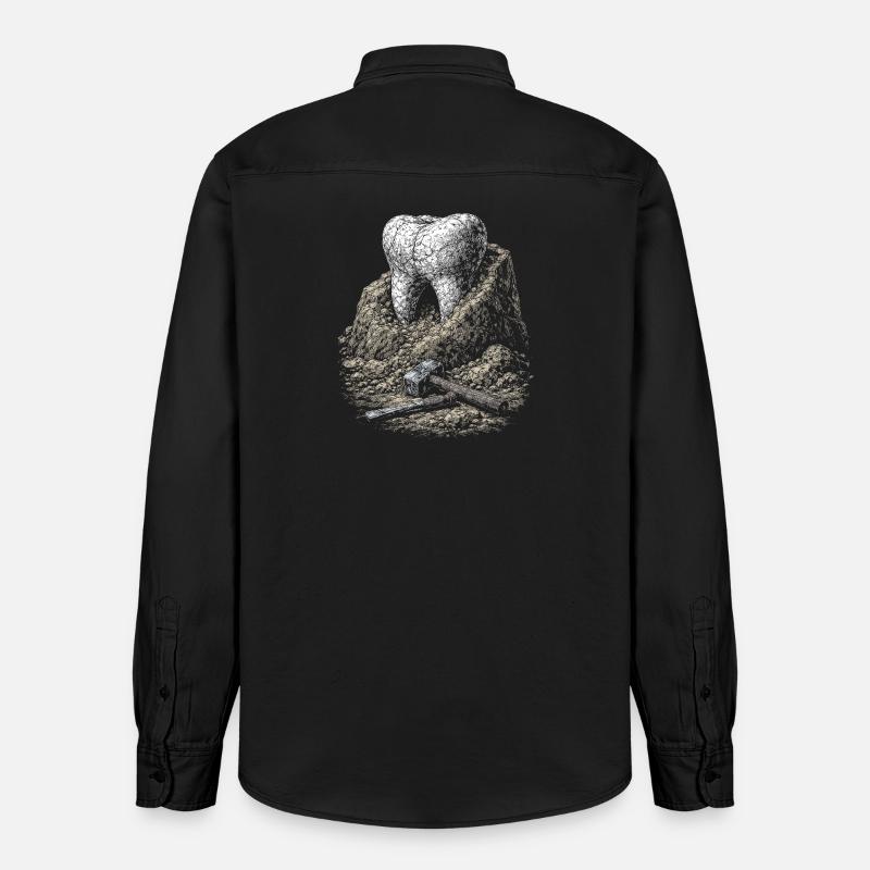 Dent dans la Roche - Chemise unisexe coupe décontractée bio Stanley/Stella - noir délavé