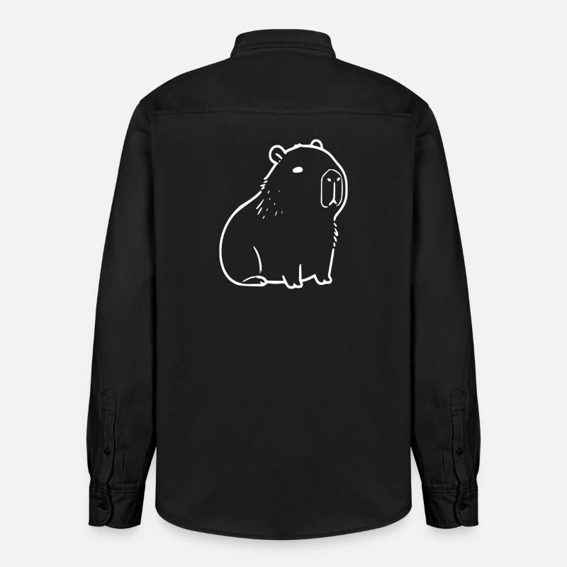 Capybara capybara blanc - Chemise unisexe coupe décontractée bio Stanley/Stella - noir délavé