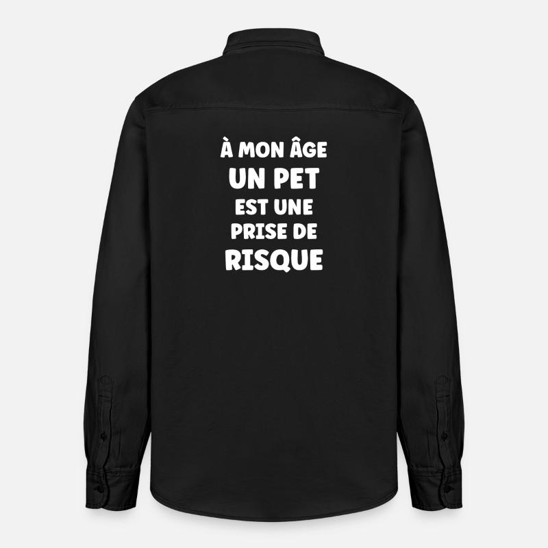 Âge et Risque Un Pet - Chemise unisexe coupe décontractée bio Stanley/Stella - noir délavé