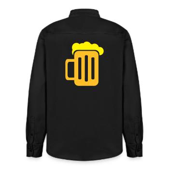 Glass of beer - Relaxed Fit Unisex Organic Shirt by Stanley/Stella - washed black - Back - AI Model Male 178 light (178cm)