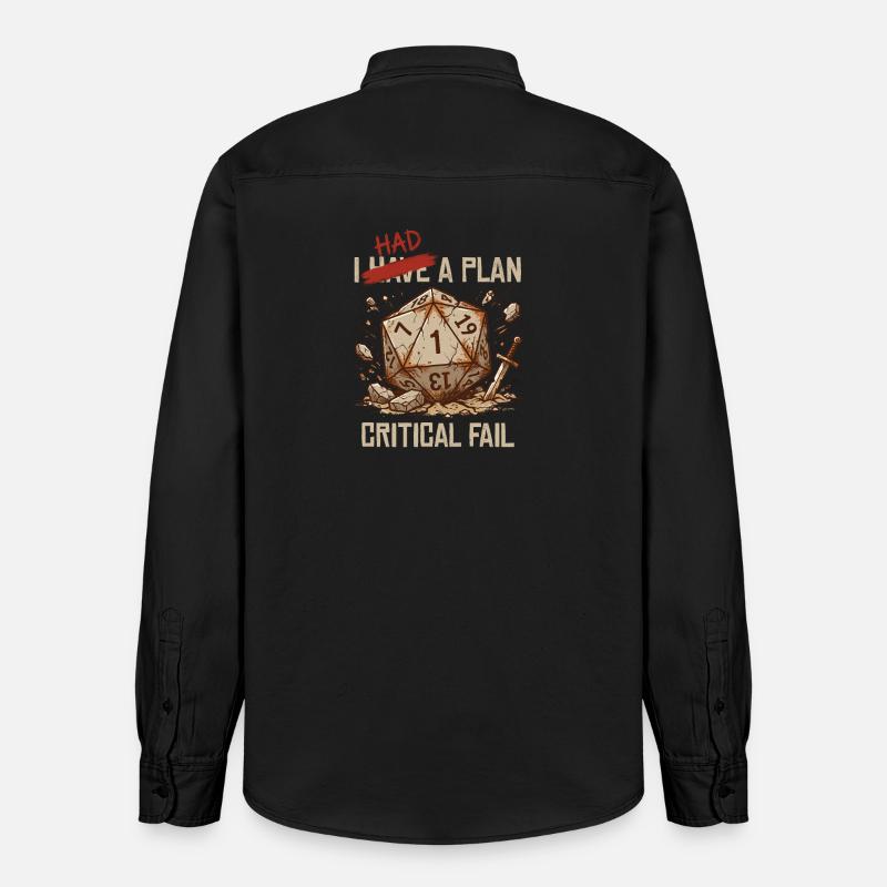 Échec critique – J’avais un plan cube - Chemise unisexe coupe décontractée bio Stanley/Stella - noir délavé