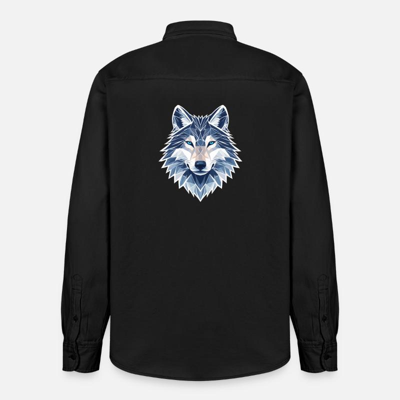 Geometrischer Wolf - Moderner Geometrischer Wolf  - Relaxed Fit Unisex Organic Hemd von Stanley/Stella - washed Black