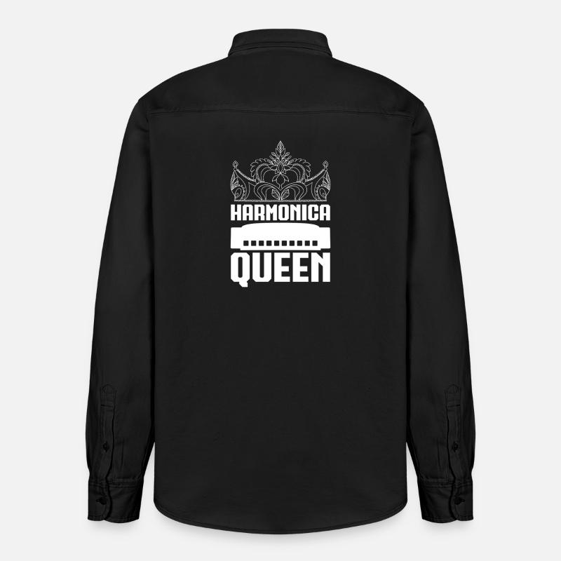Harmonica Musican Queen Harmonica - Chemise unisexe coupe décontractée bio Stanley/Stella - noir délavé