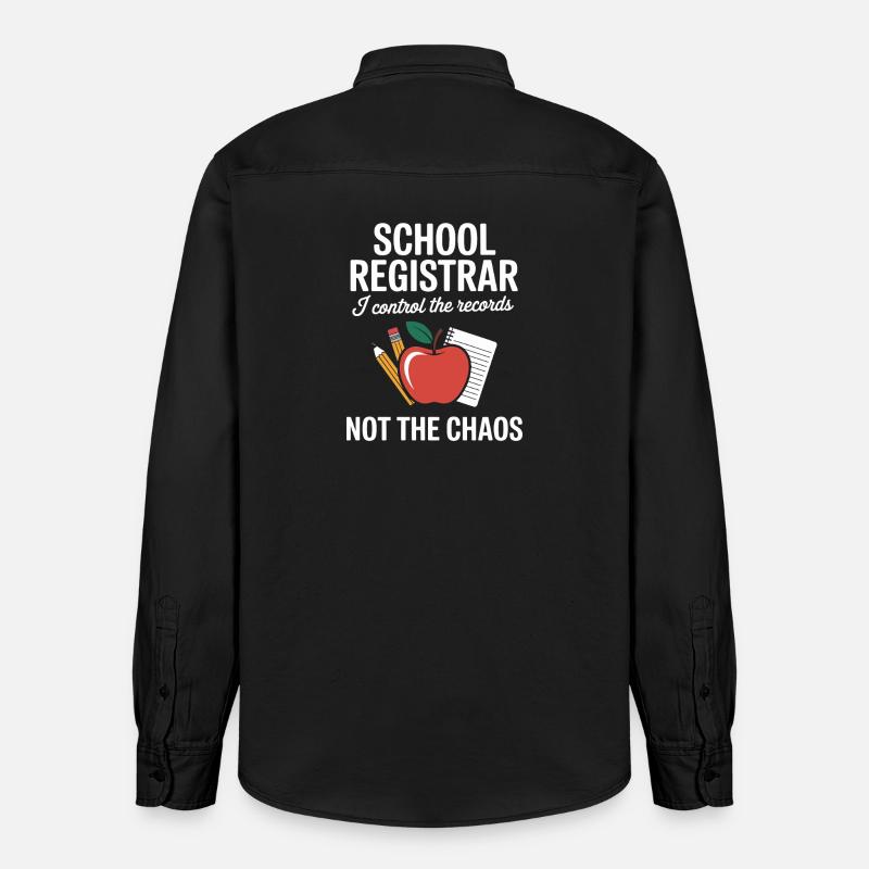 Schulsekretärin Front Office Schule Geschenk - Relaxed Fit Unisex Organic Hemd von Stanley/Stella - washed Black