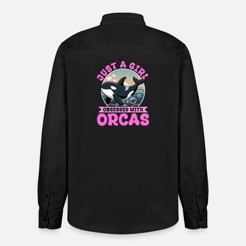 Funny Orca - Relaxed Fit Unisex Organic Hemd von Stanley/Stella - washed Black