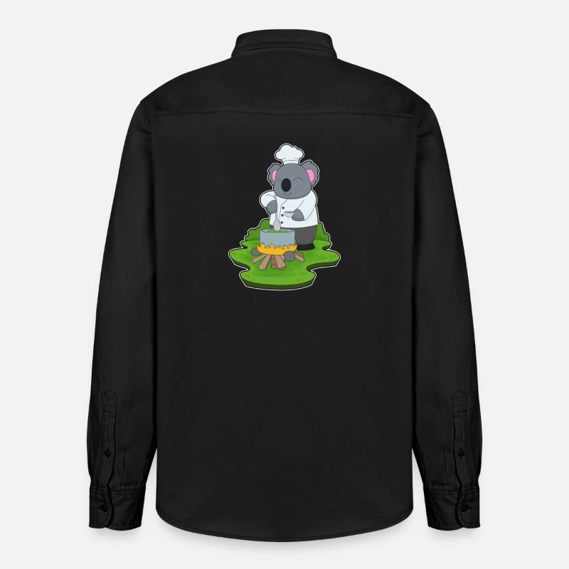 Koala Koch Kochtopf Kochen - Relaxed Fit Unisex Organic Hemd von Stanley/Stella - washed Black