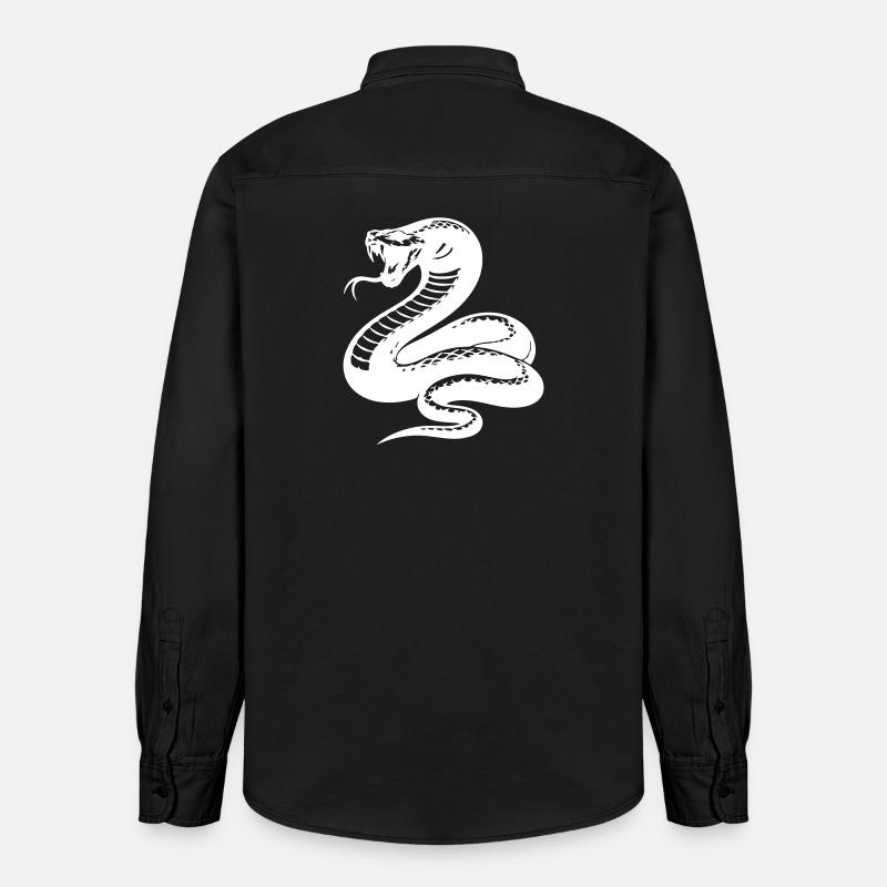 Schlange Python Silhouette - Relaxed Fit Unisex Organic Hemd von Stanley/Stella - washed Black