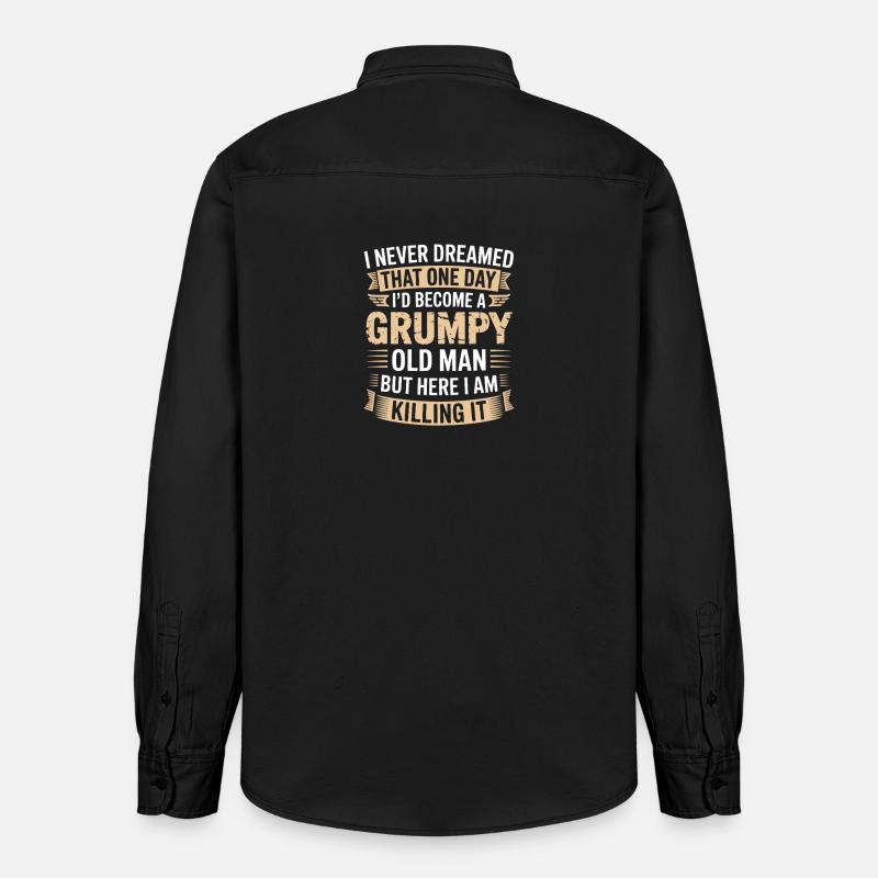 Grumpy Old Man Killing It - Chemise unisexe coupe décontractée bio Stanley/Stella - noir délavé