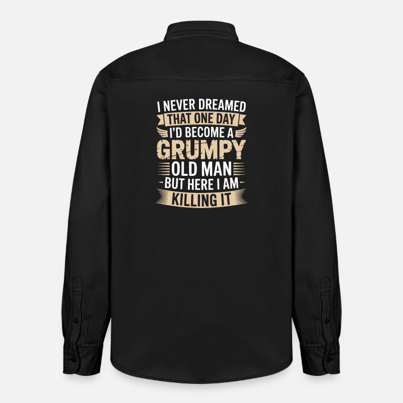 Grumpy Old Man Killing It - Chemise unisexe coupe décontractée bio Stanley/Stella - noir délavé