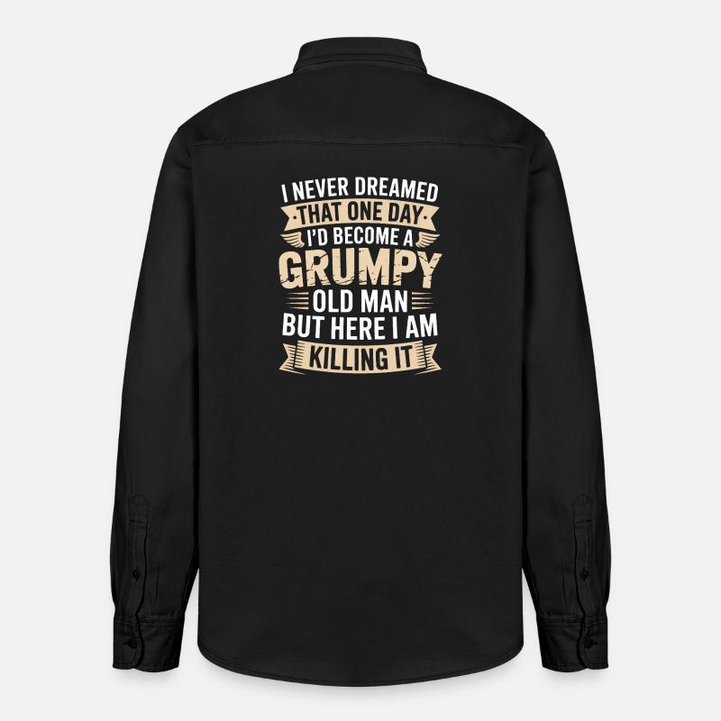 Grumpy Old Man Killing It - Chemise unisexe coupe décontractée bio Stanley/Stella - noir délavé