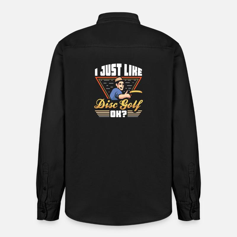 Disc Golf Geschenke Discgolf - Relaxed Fit Unisex Organic Hemd von Stanley/Stella - washed Black