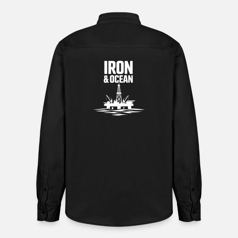 Offshore-bohrer-rig-bohrer Bohrboden Offshore - Relaxed Fit Unisex Organic Hemd von Stanley/Stella - washed Black